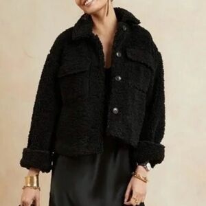 Banana Republic Cropped Sherpa Trucker Jacket